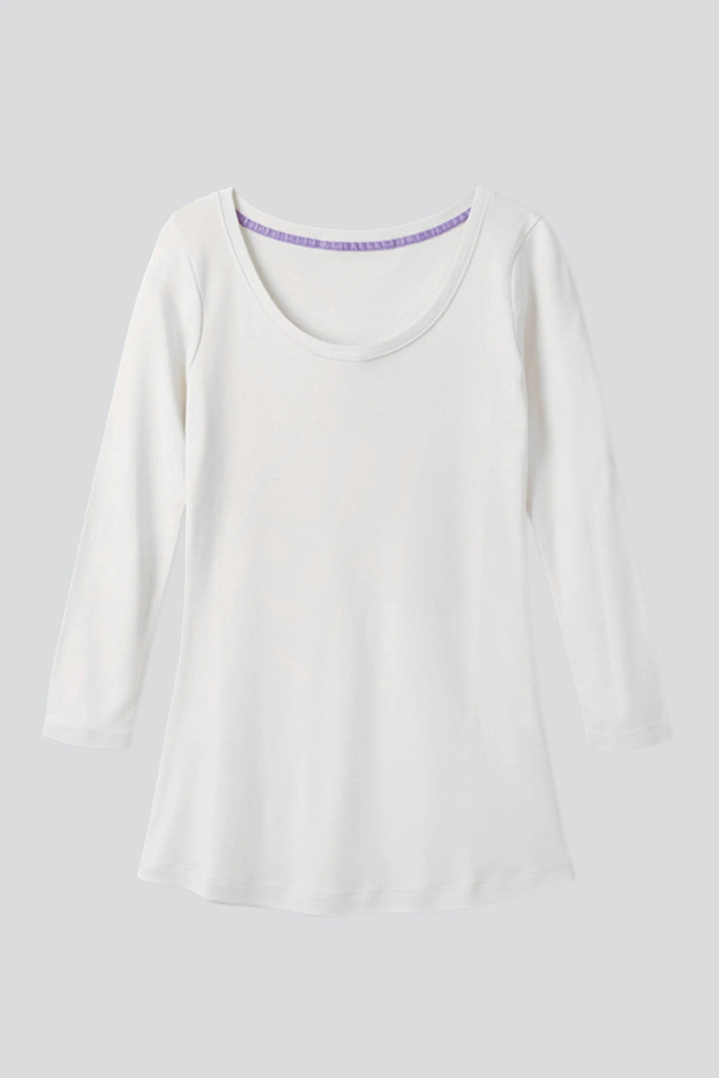 3/4 Sleeve Scoop Neck Cotton Modal Blend T-Shirt