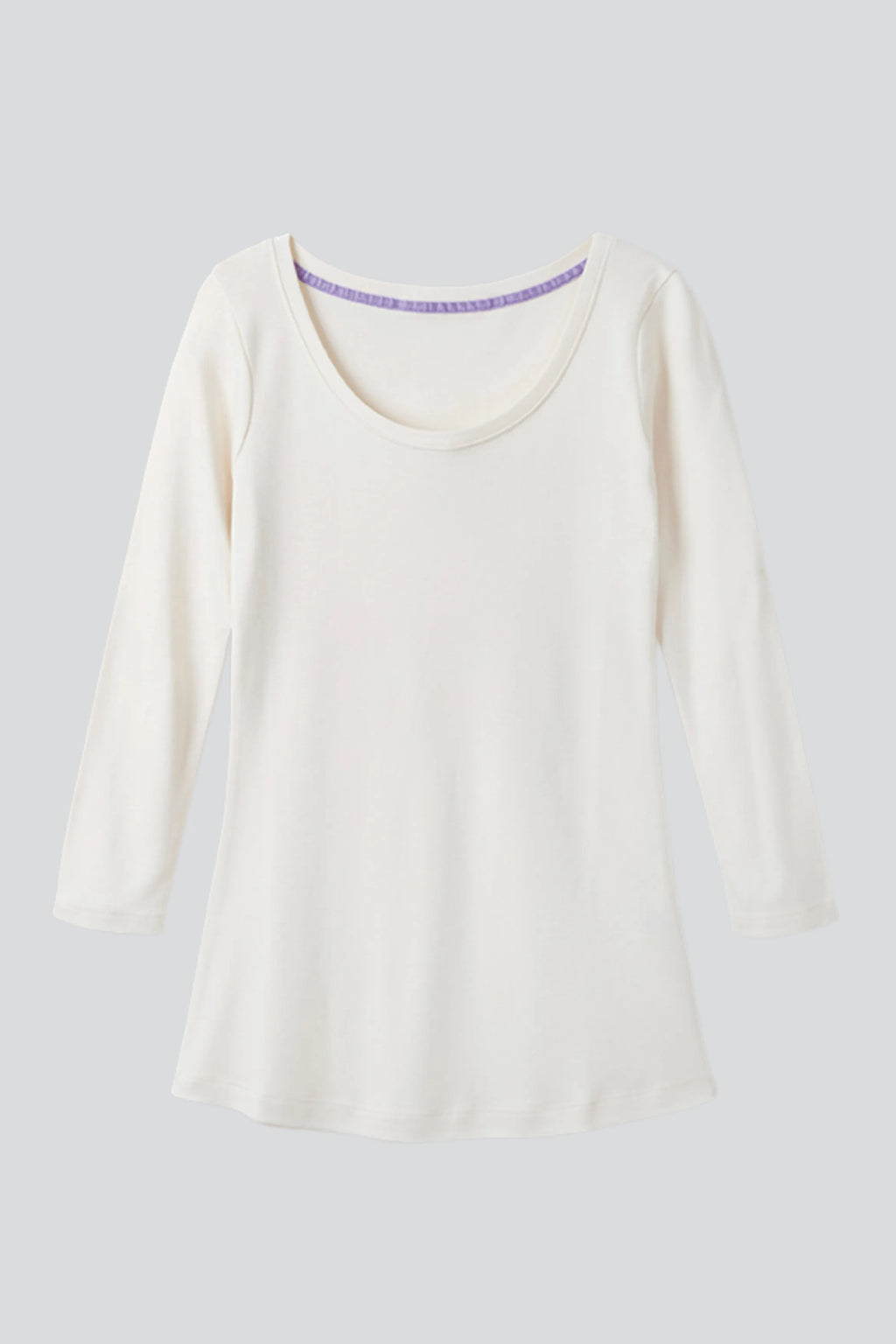 3/4 Sleeve Scoop Neck Cotton Modal Blend T-Shirt