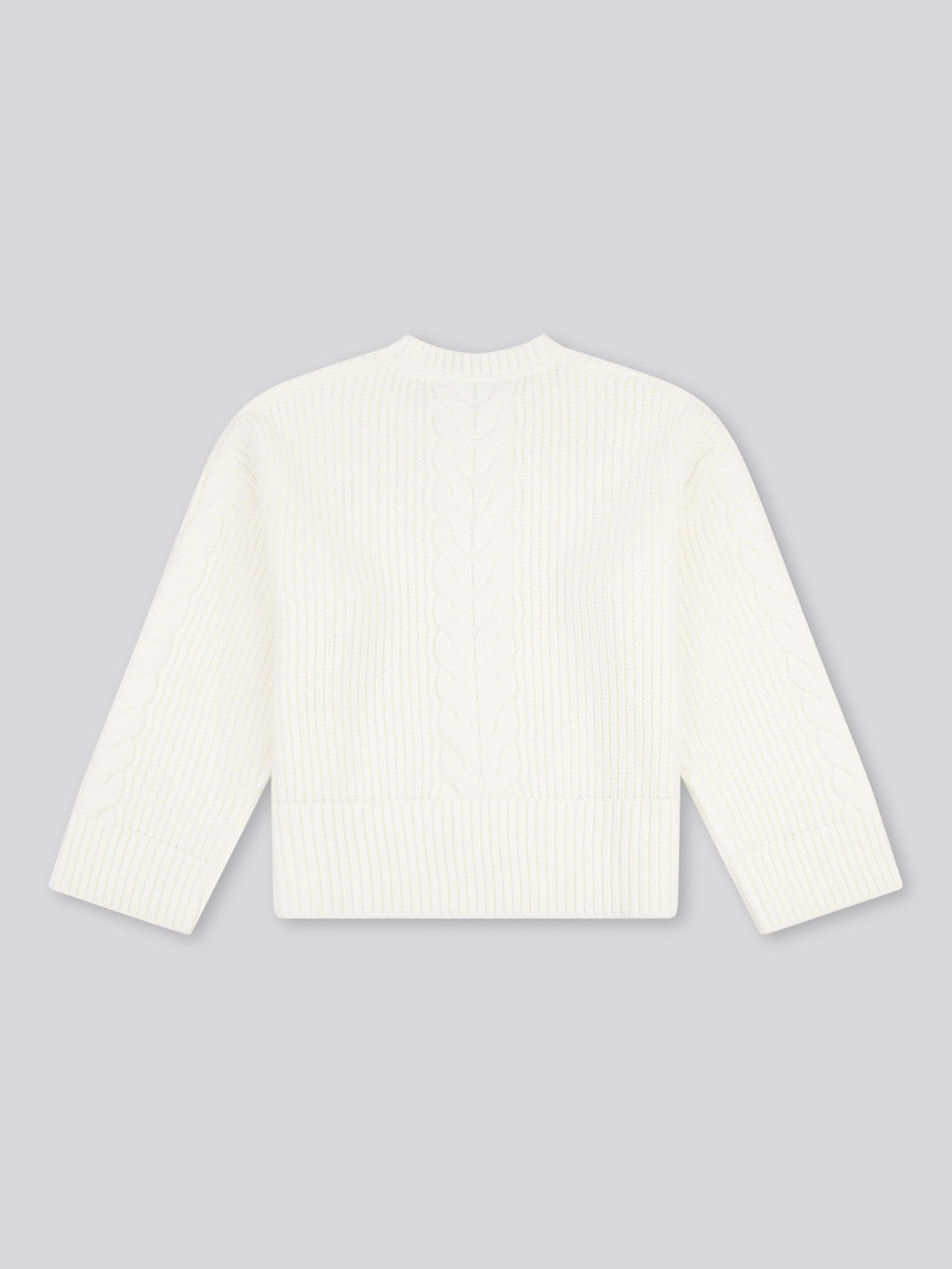 Womens Chunky Central Cable Jumper in Egret